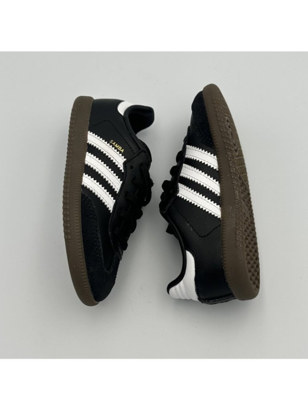 Adidas Samba Classic Sneakers Kids Toddler Size 9K US Black White Gum Sole - Picture 4 of 10